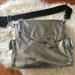 Kalencom Ozz Metallic Silver Diaper Bag